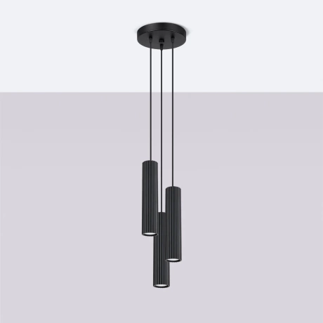 Pendant lamp KARBON 3P black