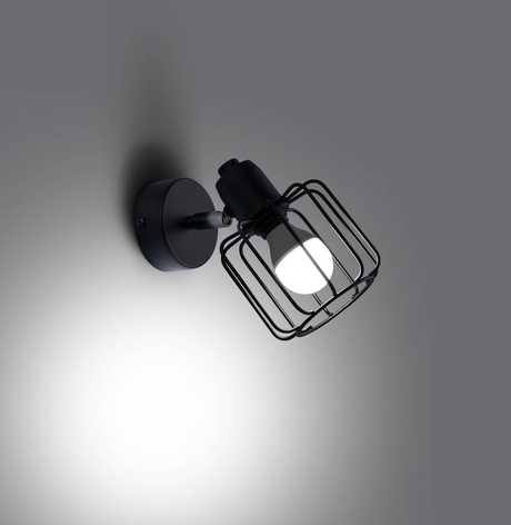 Wall lamp BELUCI 1 black + 1x LED Bulb E14 3000K Warm 7.5W 620lm