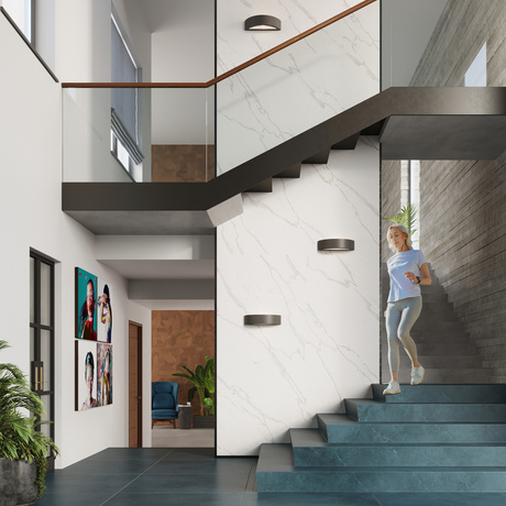 Wall ceramic lamp ATENA black + 1x LED Bulb E27 3000K Warm 7.5W 620lm