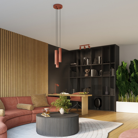 Wall lamp KARBON 30 red ochre