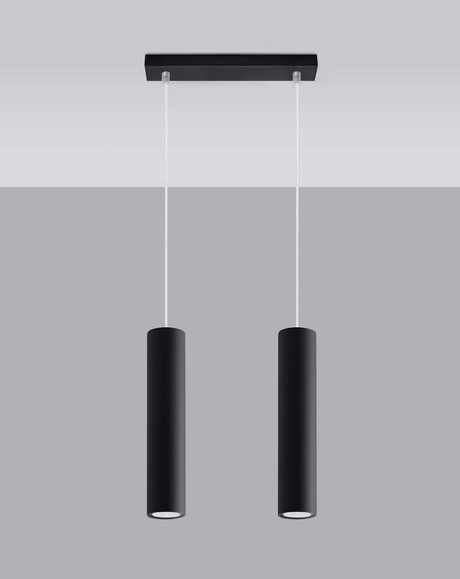 Hanging Lamp LAGOS 2 black + 2x LED Bulb GU-10 3000K Warm White 7W 620lm