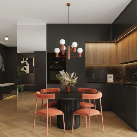 Chandelier HALO 6 red ochra