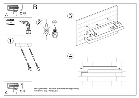 Wall lamp FROST white + 2x LED Bulb G9 3000K Warm 4.5W 510lm.