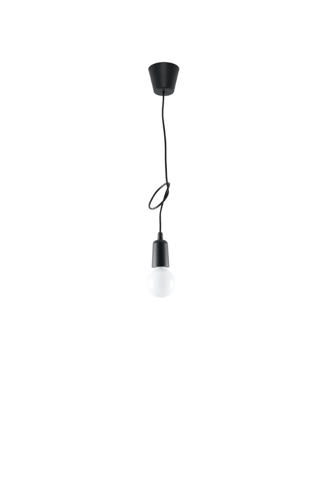 Hanging lamp DIEGO 1 black + 1x LED Bulb E27 4000K Cool White 7.5W 650lm