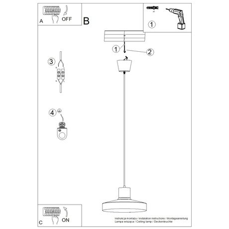 Pendant lamp BILO black