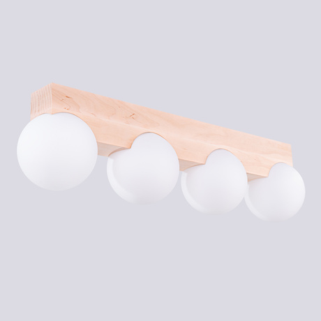 Ceiling lamp BULBO 4 natural wood