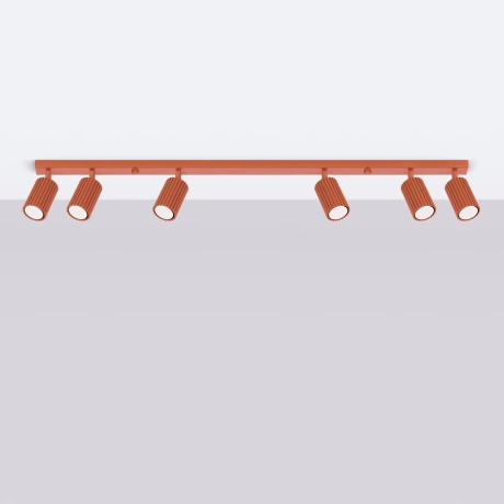 Ceiling lamp KARBON 6L red ochre