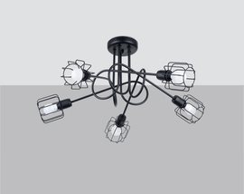 Chandelier BELUCI 5S black + 5x LED Bulb E14 3000K Warm 7.5W 620lm