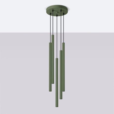 Pendant lamp PASTELO 5P olive green