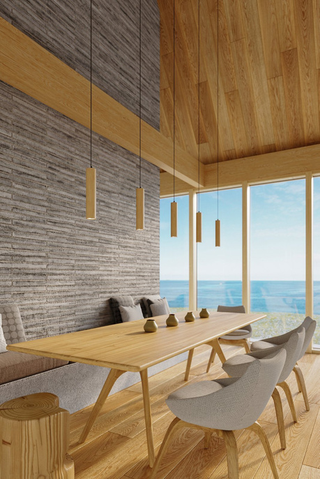 Pendant Lamp LINO 1 natural wood + 1x LED Bulb GU-10 4000K Cool White 7W 630lm