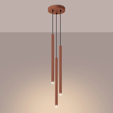 Pendant lamp PASTELO 3P red ochre