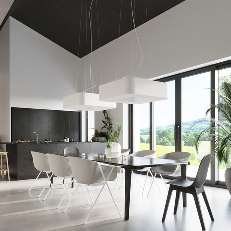 Chandelier URANO 60 white + 8x LED Bulb E27 4000K Cool White 7.5W 650lm