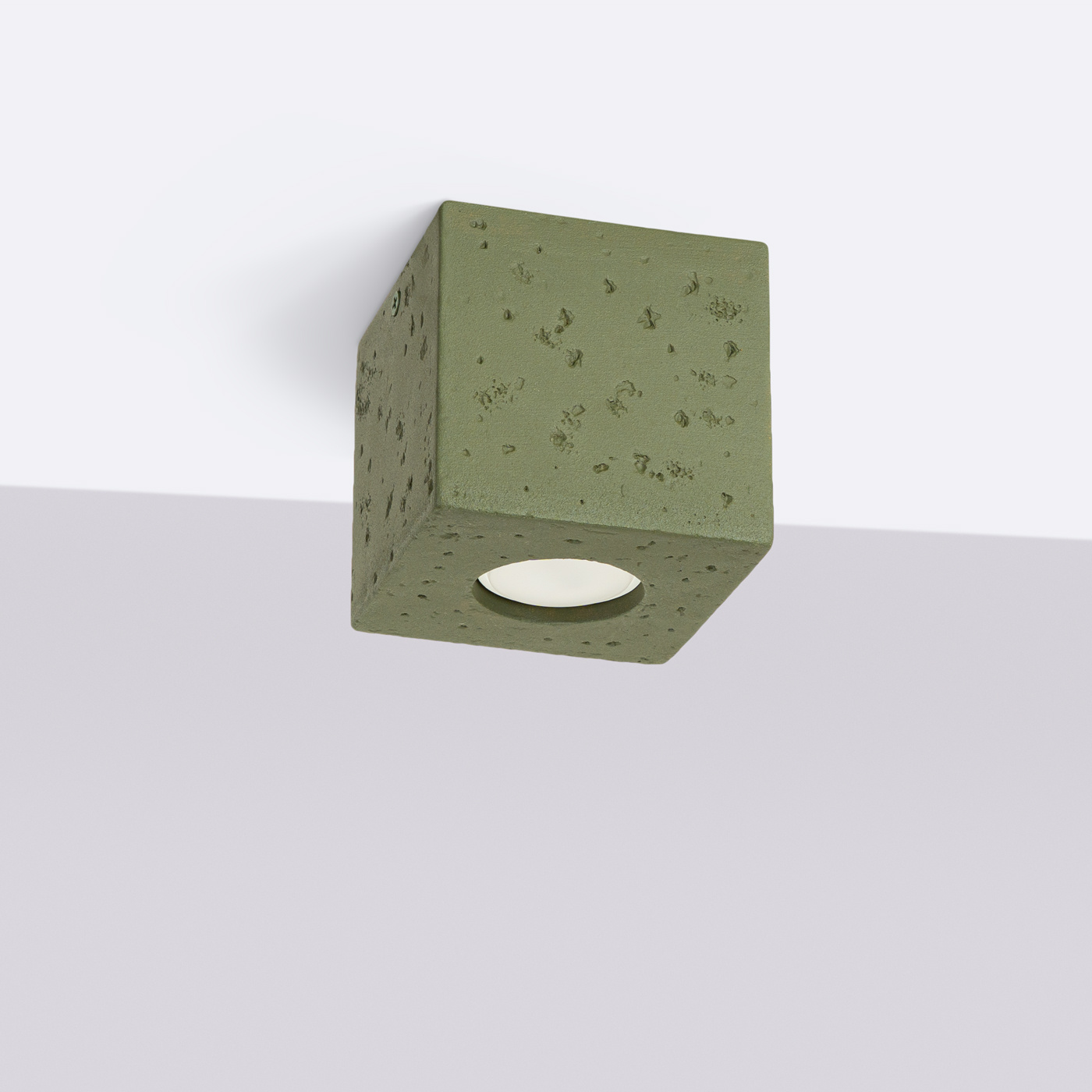 Ceiling lamp QUAD concrete olive green