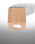 Ceiling lamp QUAD with natural wood + 1x LED Bulb GU-10 3000K Warm 7W 620lm