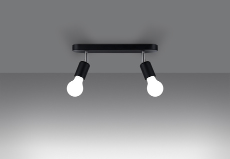 Ceiling lamp FORNES 2 black + 2x LED Bulb E27 3000K Warm 7.5W 620lm