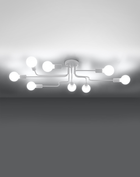 Chandelier HECTOR 8 white + 8x LED Bulb E27 3000K Warm 7.5W 620lm