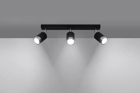 Ceiling lamp NERO 3 black/chrome + 3x LED Bulb GU-10 4000K Cool White 7W 630lm