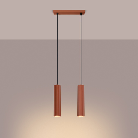 Pendant lamp KARBON 2 red ochre