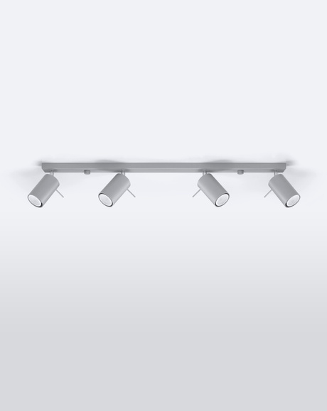 Ceiling lamp RING 4L Gray + 4x LED Bulb GU-10 3000K Warm White 7W 620lm
