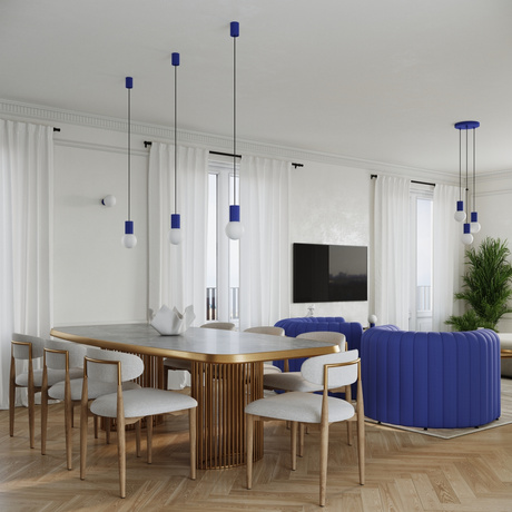 Pendant lamp HALO 3P ultramarine
