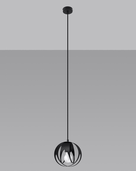 Ceiling lamp TULOS 1 black + 1x LED Bulb E27 4000K Cool White 7.5W 650lm