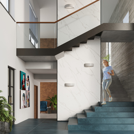 Wall lamp ceramic ATENA grey + 1x LED Bulb E27 3000K Warm 7.5W 620lm