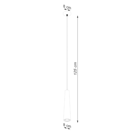 Hanging lamp ELECTRA black concrete + 1x LED Bulb GU-10 4000K Cool White 7W 530lm