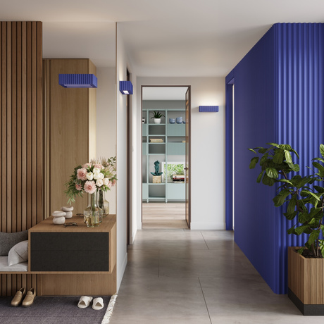 Wall lamp ceramic RIGATA ultramarine