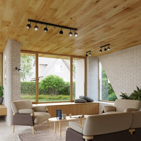 Ceiling light OCULARE 2 black + 2x LED Bulb GU-10 4000K Cool White 7W 630lm.