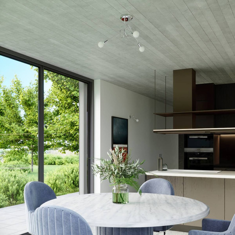 Chandelier SUPEŁ 5 chrome + 3X LED Bulb E27 3000K Warm 7.5W 620lm