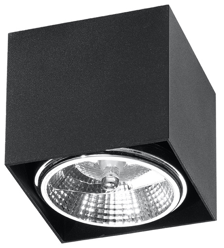 Ceiling lamp BLAKE black + 1x LED GU10 AR111 4000K COOL 10W 850lm bulb