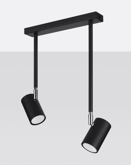 Ceiling lamp NORANO 2 black + 2x LED GU-10 3000K Warm 7W 620lm bulb