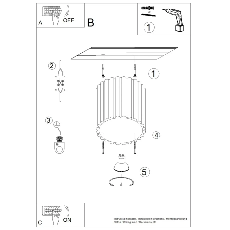 Ceiling lamp AURA 1 burgundy GU10
