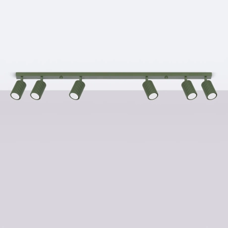 Ceiling lamp KARBON 6L olive green
