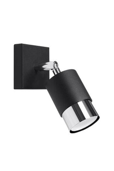Wall lamp NERO black/chrome + 1x LED bulb GU-10 3000K Warm 7W 620lm