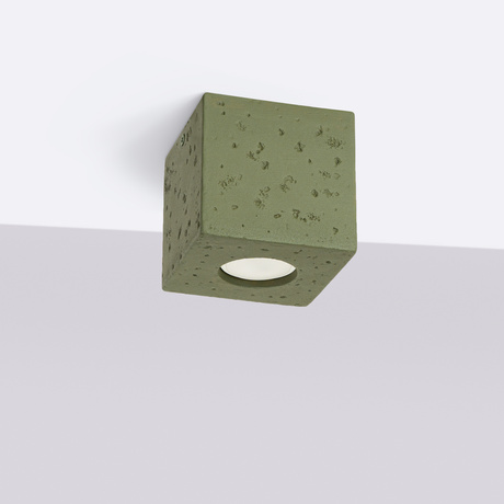 Ceiling lamp QUAD concrete olive green