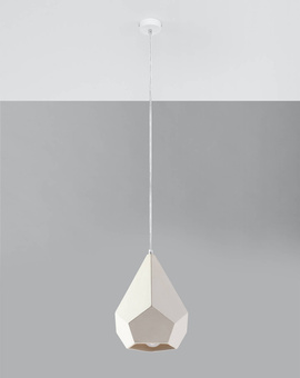 Ceiling ceramic lamp PAVLUS white + 1x LED Bulb E27 4000K Cool White 7.5W 650lm