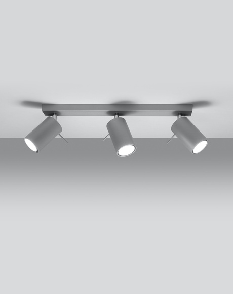 Ceiling lamp RING 3 grey + 3x LED Bulb GU-10 4000K Cool White 7W 630lm