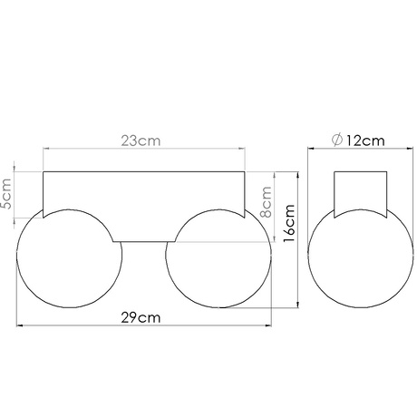 Ceiling lamp BULBO 2 natural wood