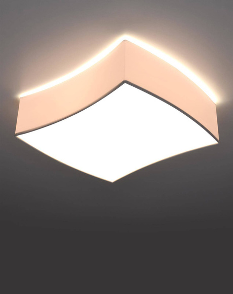 Ceiling lamp SQUARE 1 white + 2x LED Bulb E27 3000K Warm 7.5W 620lm