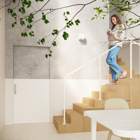 Ceramic wall lamp NESTA white + 1x LED E27 4000K Cool White Bulb 7.5W 650lm