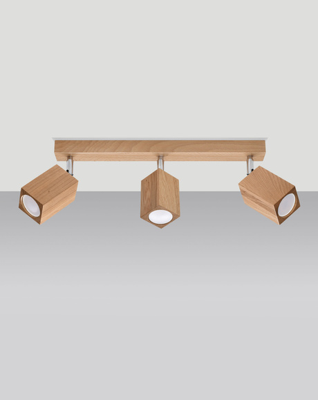 Ceiling lamp KEKE 3 oak + 3x LED Bulb GU-10 3000K Warm 7W 620lm