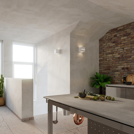 Wall ceramic lamp LEO LINE white + 1x LED Bulb E27 4000K Cool White 7.5W 650lm