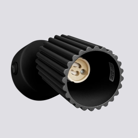 Wall lamp KARBON black with a switch