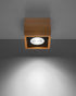Ceiling lamp QUATRO 1 natural wood + 1x LED Bulb GU10 AR111 4000K COOL 12W 850lm