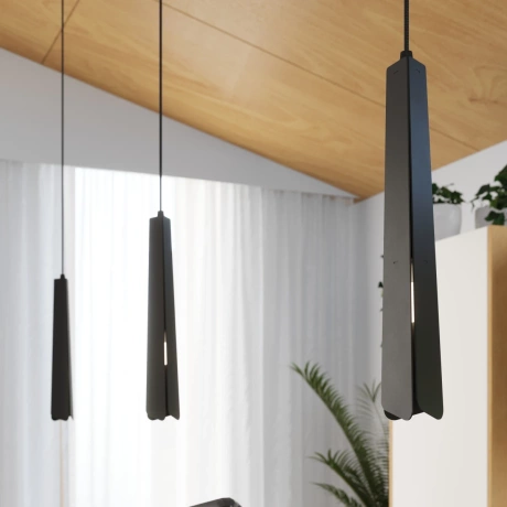Pendant lamp PRYSM 3L black
