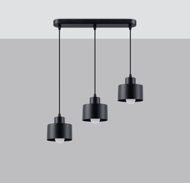 Hanging lamp SAVAR 3 black + 3x LED Bulb E27 4000K Cool White 7.5W 690lm