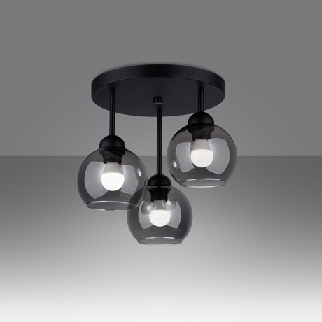 Chandelier ALINO 3 black + 3x LED Bulb E27 4000K Cool White 7.5W 690lm