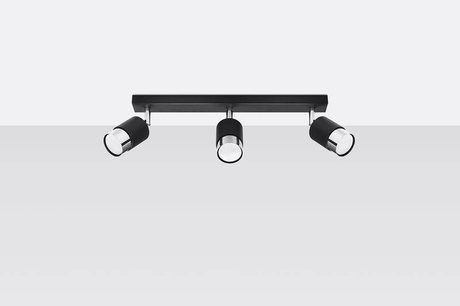 Ceiling lamp NERO 3 black/chrome + 3x LED Bulb GU-10 4000K Cool White 7W 630lm