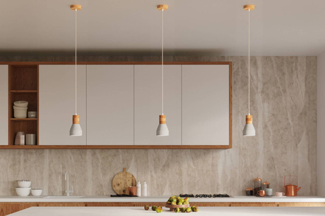 Pendant lamp QUBIC gray + 1x LED bulb E27 3000K Warm 7.5W 620lm